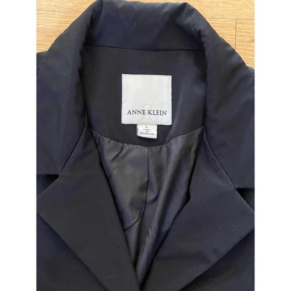 Anne Klein Women's Coat Jacket Size L Black Long Trench Read - Picture 3 of 11